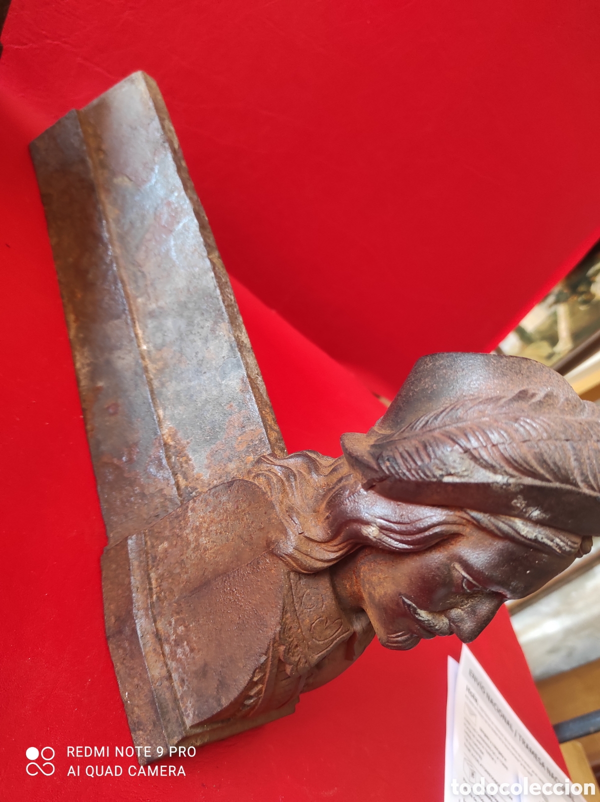 Antig&uuml;edades: Antiguos pareja de morillos de chimenea - Foto 4