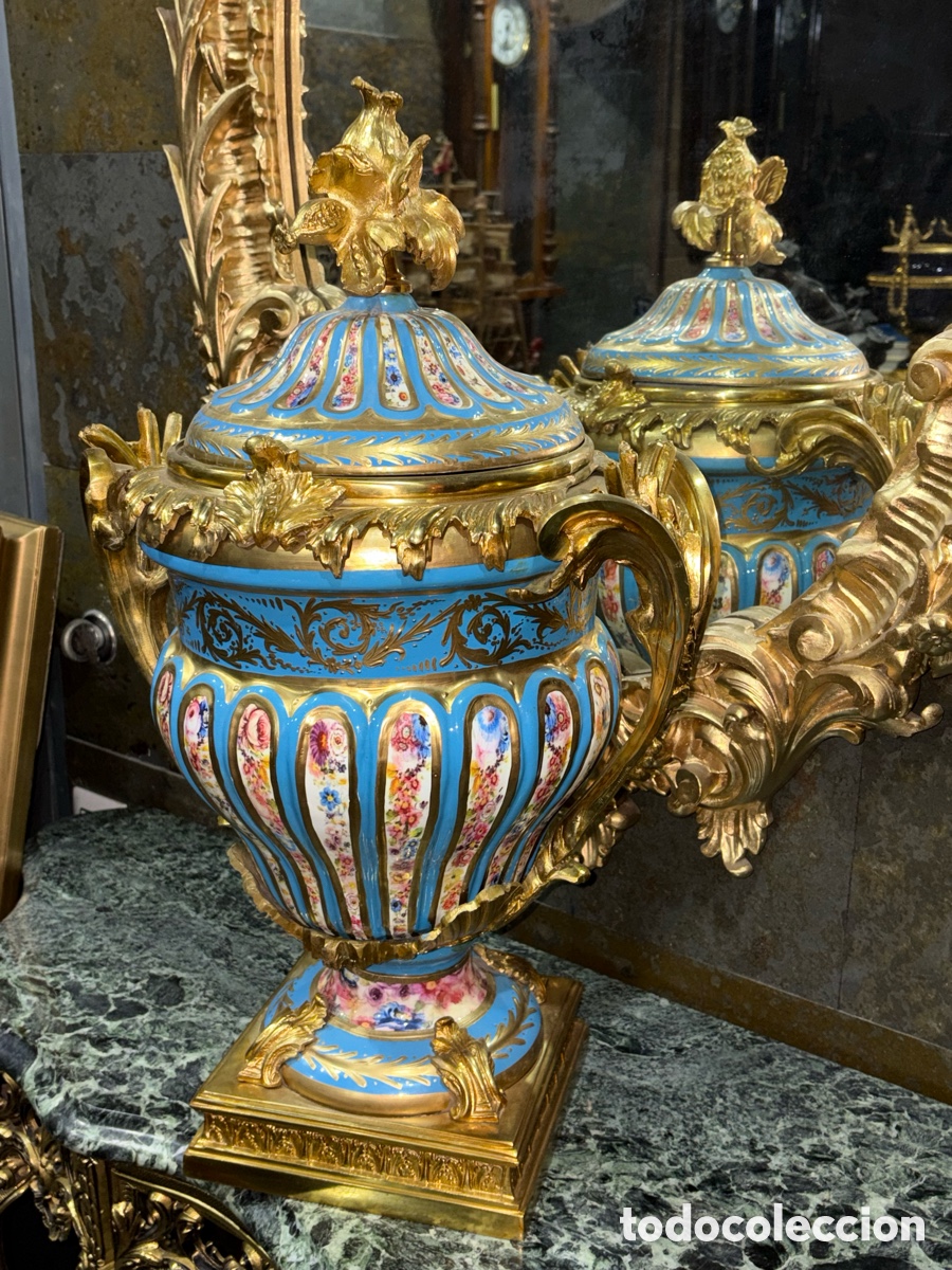 Antig&uuml;edades: Jarron de porcelana y bronce - Foto 2