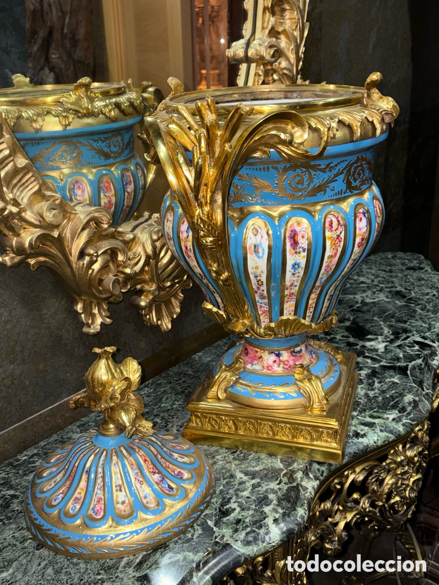 Antig&uuml;edades: Jarron de porcelana y bronce - Foto 3