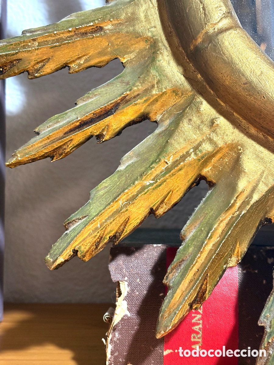 Antig&uuml;edades: ESPEJO SOL MADERA DORADA - Foto 4