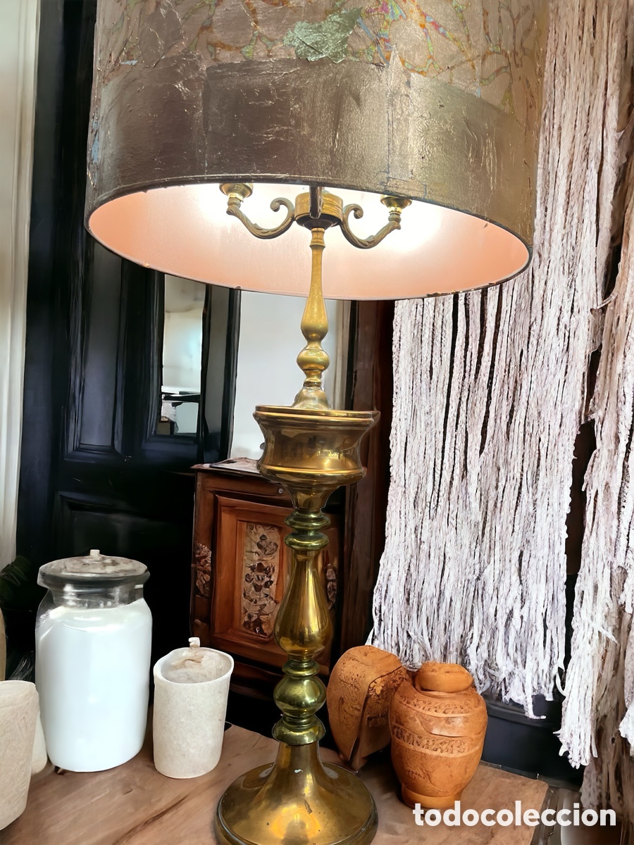 Antig&uuml;edades: Gran l&aacute;mpara de mesa a&ntilde;os 70 - Foto 4