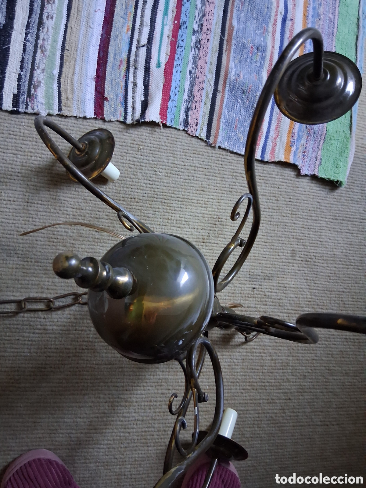 Antig&uuml;edades: L&aacute;mpara bronce a&ntilde;os 70 - Foto 3