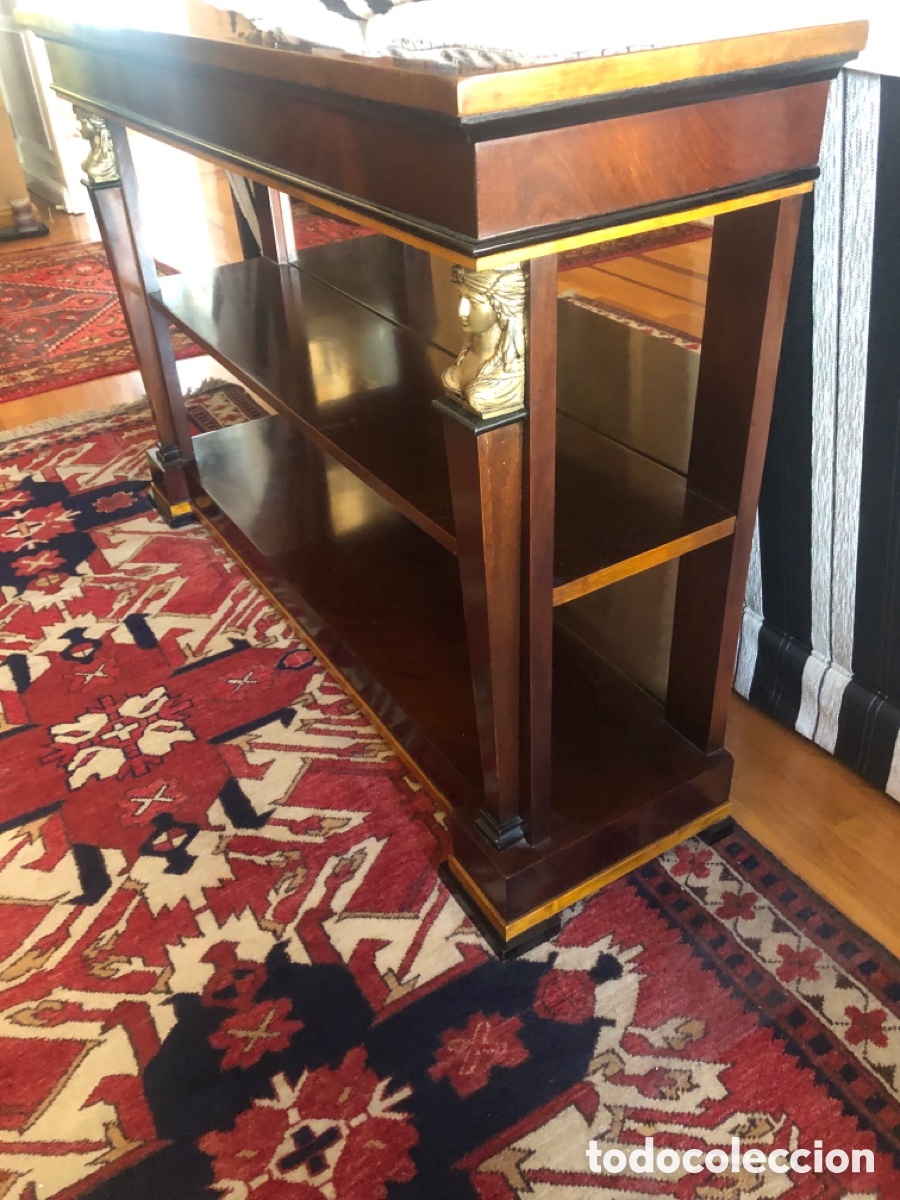 Antig&uuml;edades: Mueble auxiliar estilo imperio 117x77x32cm - Foto 3