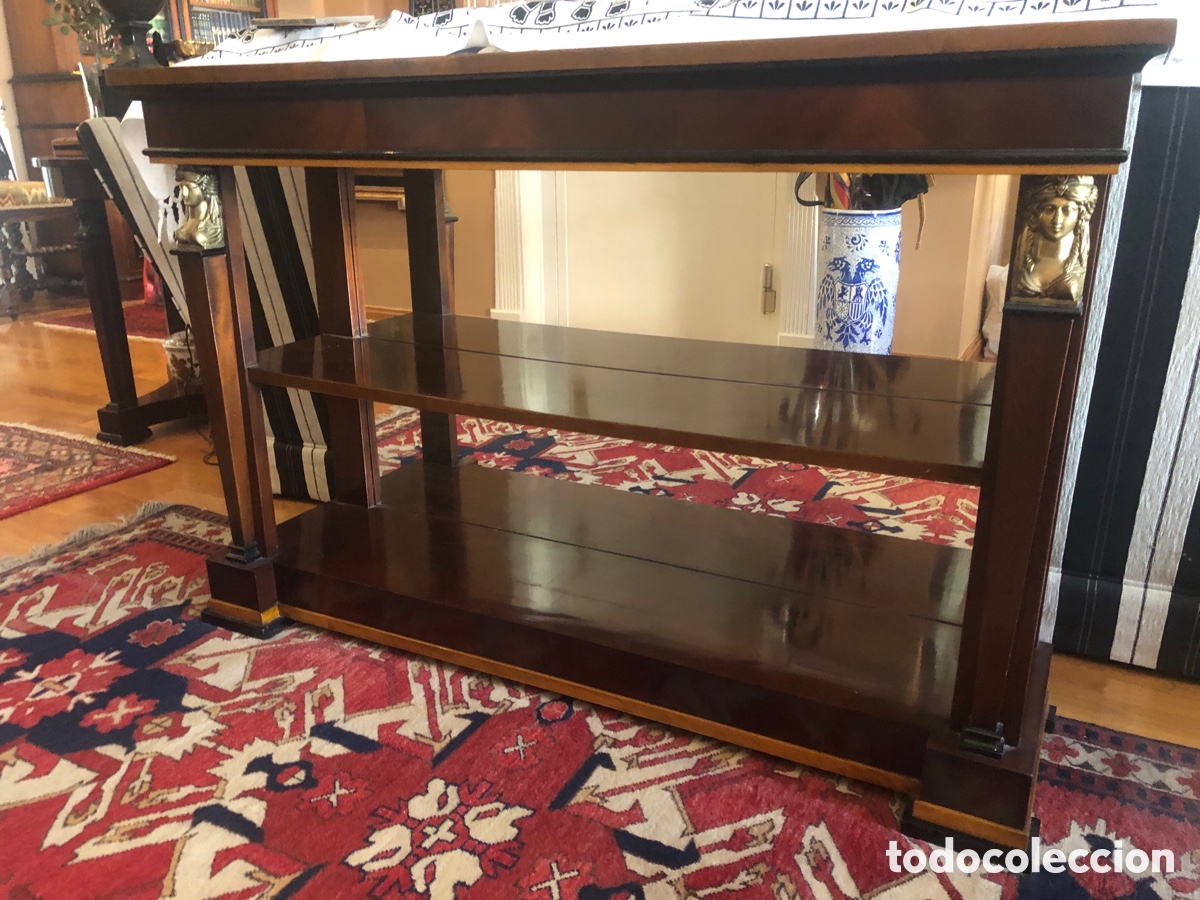 Antig&uuml;edades: Mueble auxiliar estilo imperio 117x77x32cm - Foto 6