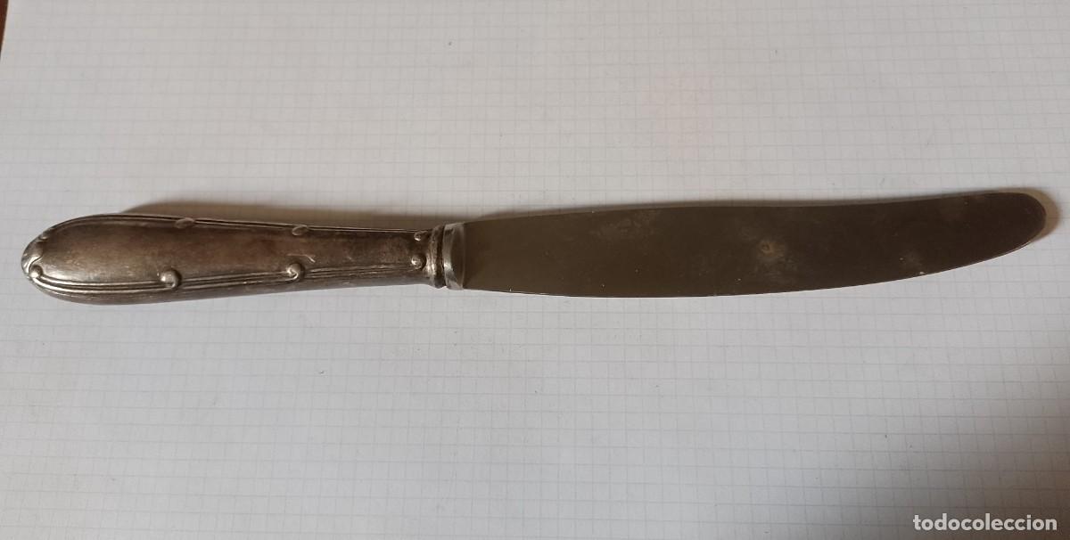 Antig&uuml;edades: Cuchillo untador, mango de plata - Foto 1