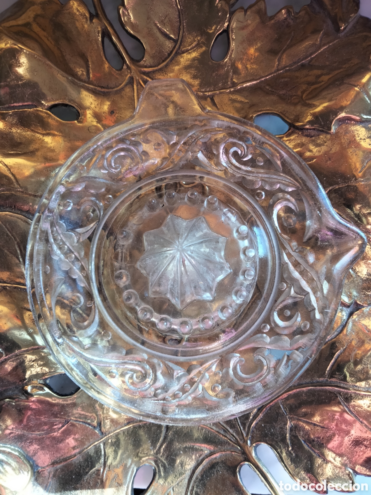 Antiguidades: Exprimidor antiguo cristal Santa Luc&iacute;a