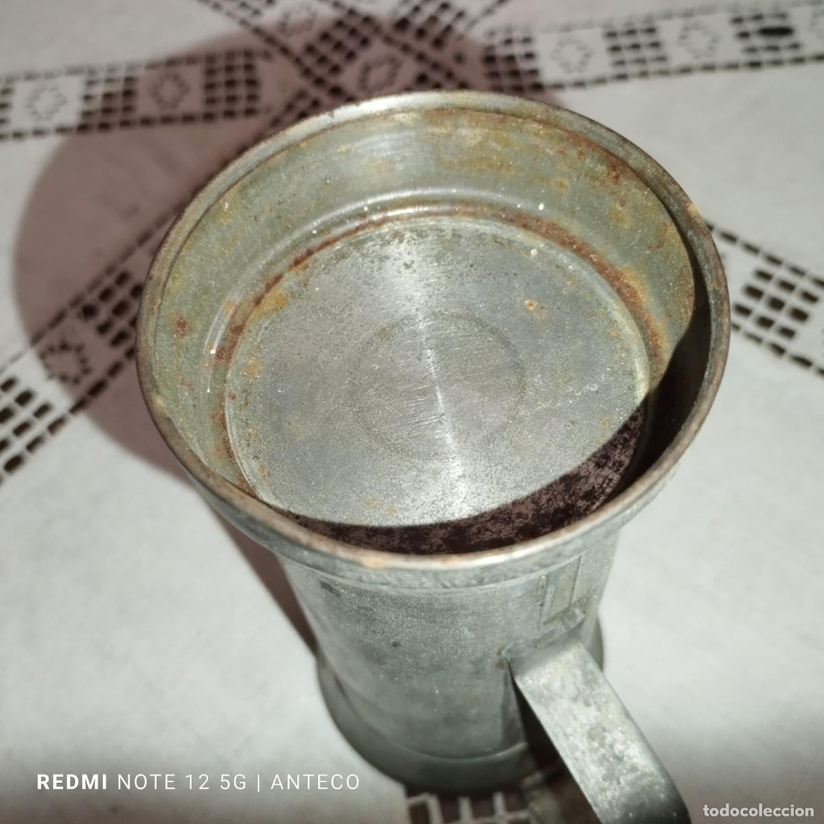 Antig&uuml;edades: JARRA DE MEDIDA DE HOJA DE LATA DE CUARTO DE LITRO - Foto 4