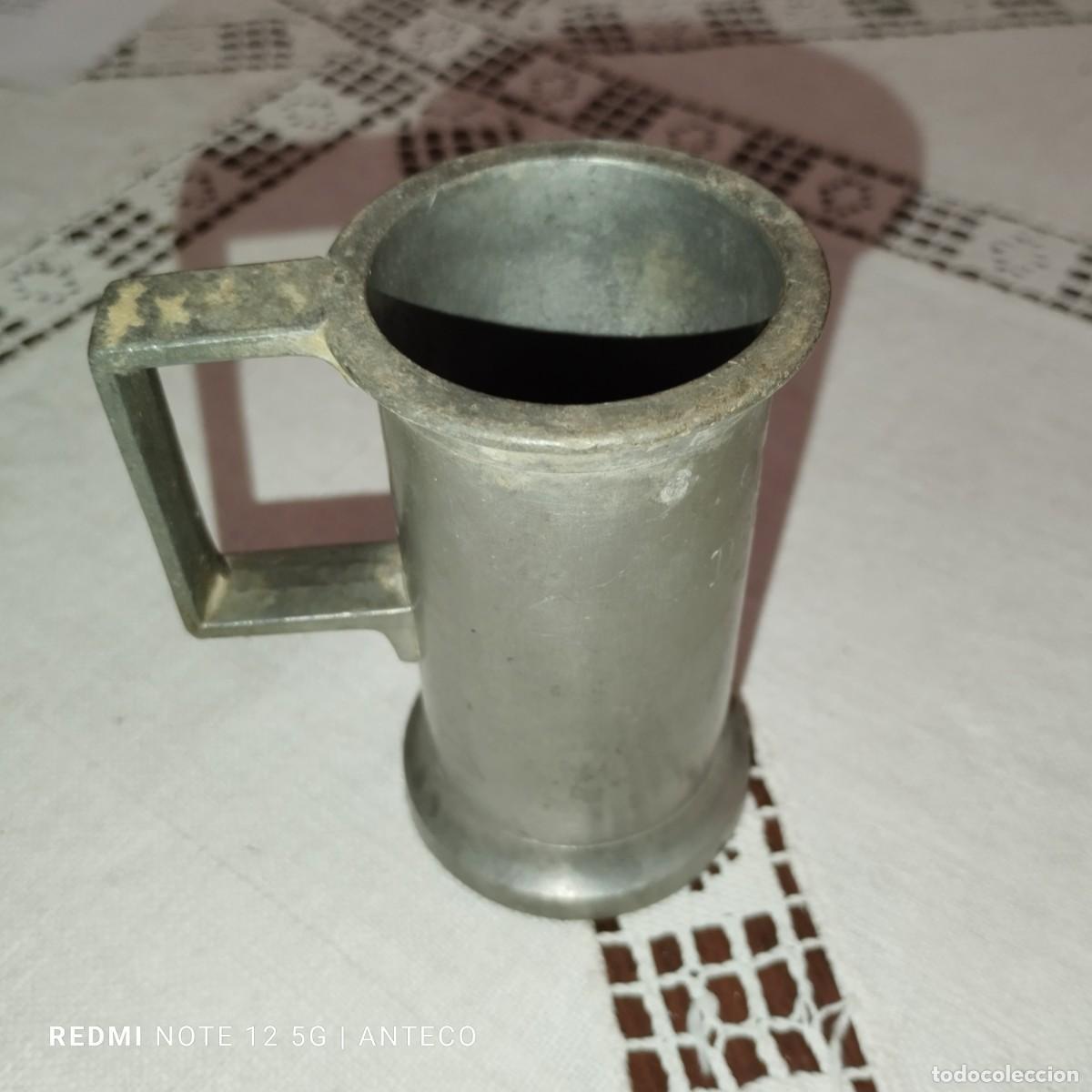 Antig&uuml;edades: JARRA DE MEDIDA DE PELTRE DE DECILITRO - Foto 1