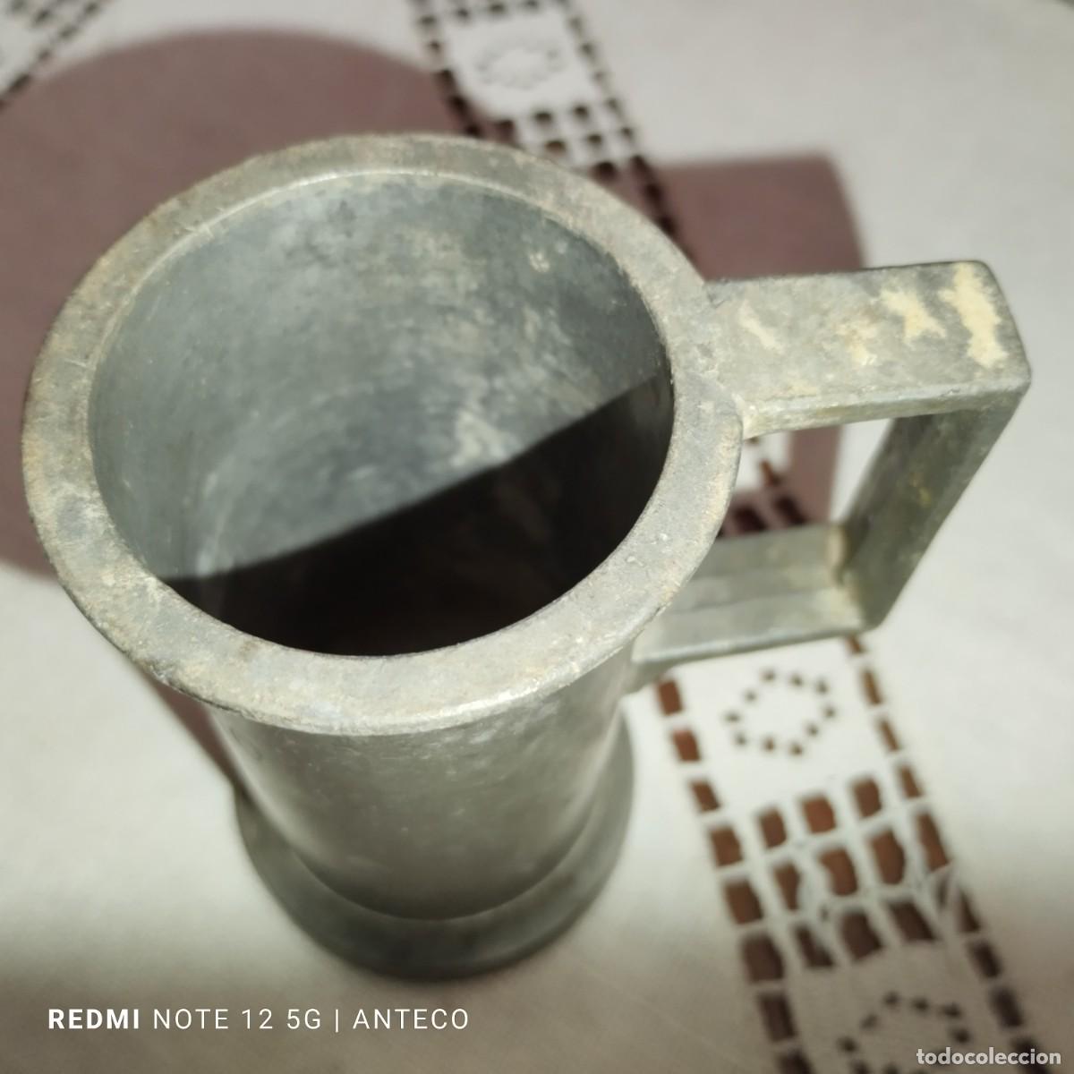 Antig&uuml;edades: JARRA DE MEDIDA DE PELTRE DE DECILITRO - Foto 4