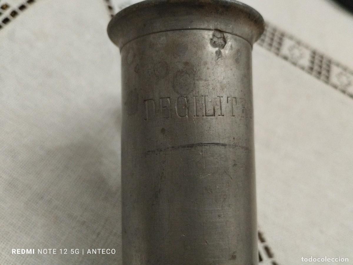Antig&uuml;edades: JARRA DE MEDIDA DE PELTRE DE DECILITRO - Foto 7