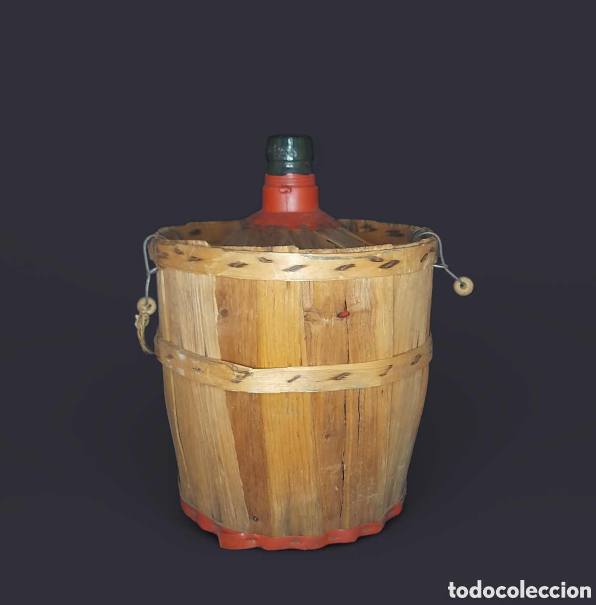 Antig&uuml;edades: Damajuana forrada en madera. - Foto 2