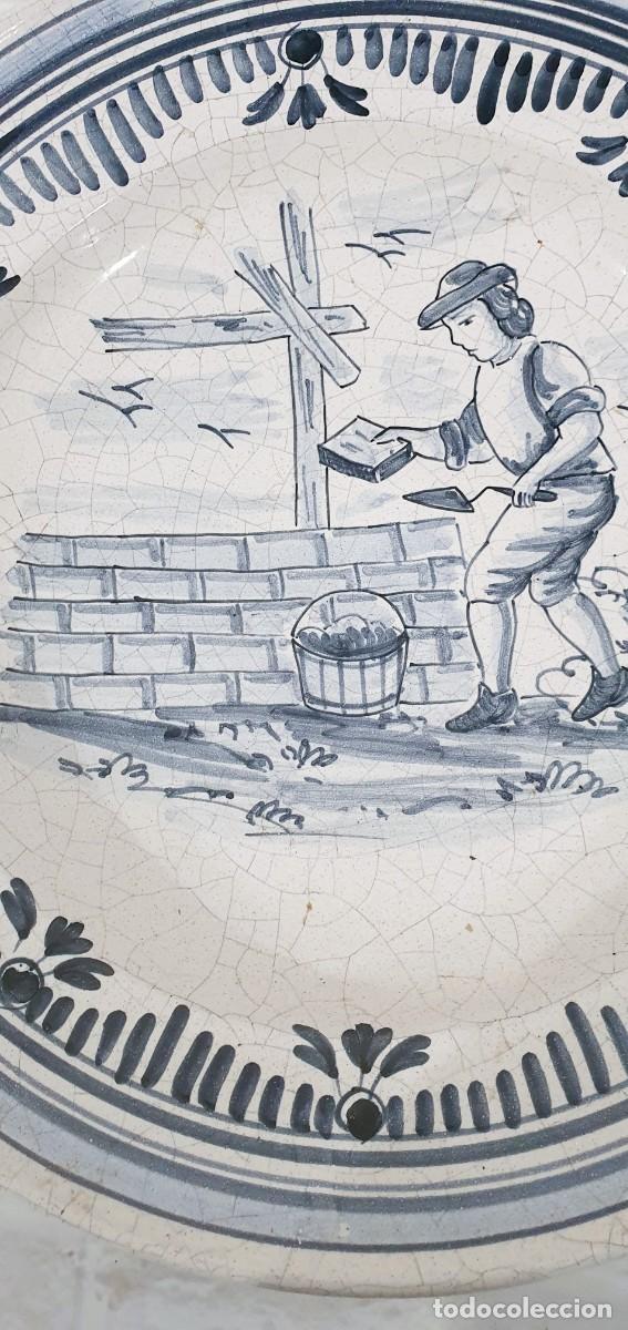 Antig&uuml;edades: Antiguo plato de cer&aacute;mica 38cm - Foto 2