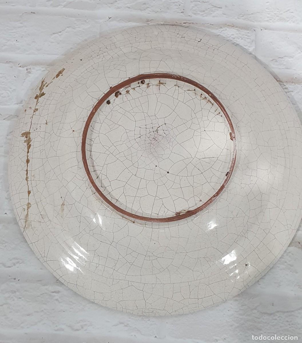 Antig&uuml;edades: Antiguo plato de cer&aacute;mica 38cm - Foto 3