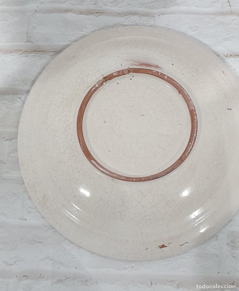 Antig&uuml;edades: Plato antiguo de cer&aacute;mica 37 cm - Foto 3