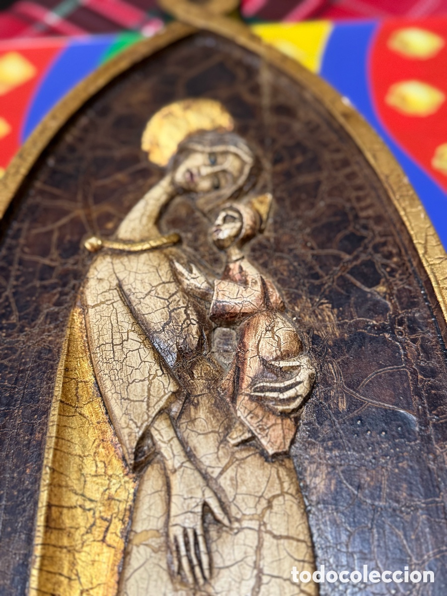 Antig&uuml;edades: Cuadro de la Virgen y el ni&ntilde;o Jes&uacute;s - Foto 2