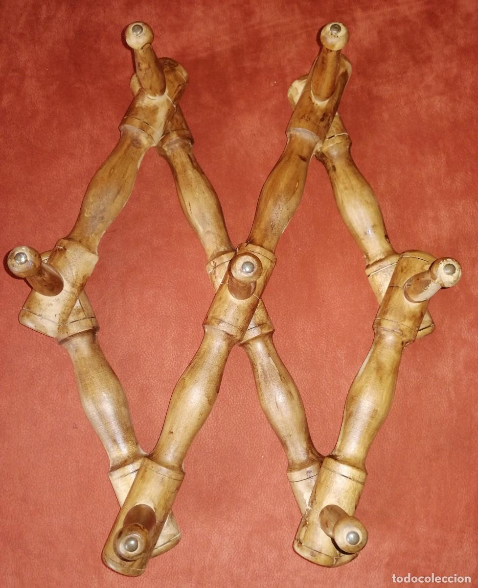 Antig&uuml;edades: PERCHA PLEGABLE ENVIO CERTIFICADO INCLUIDO. - Foto 5
