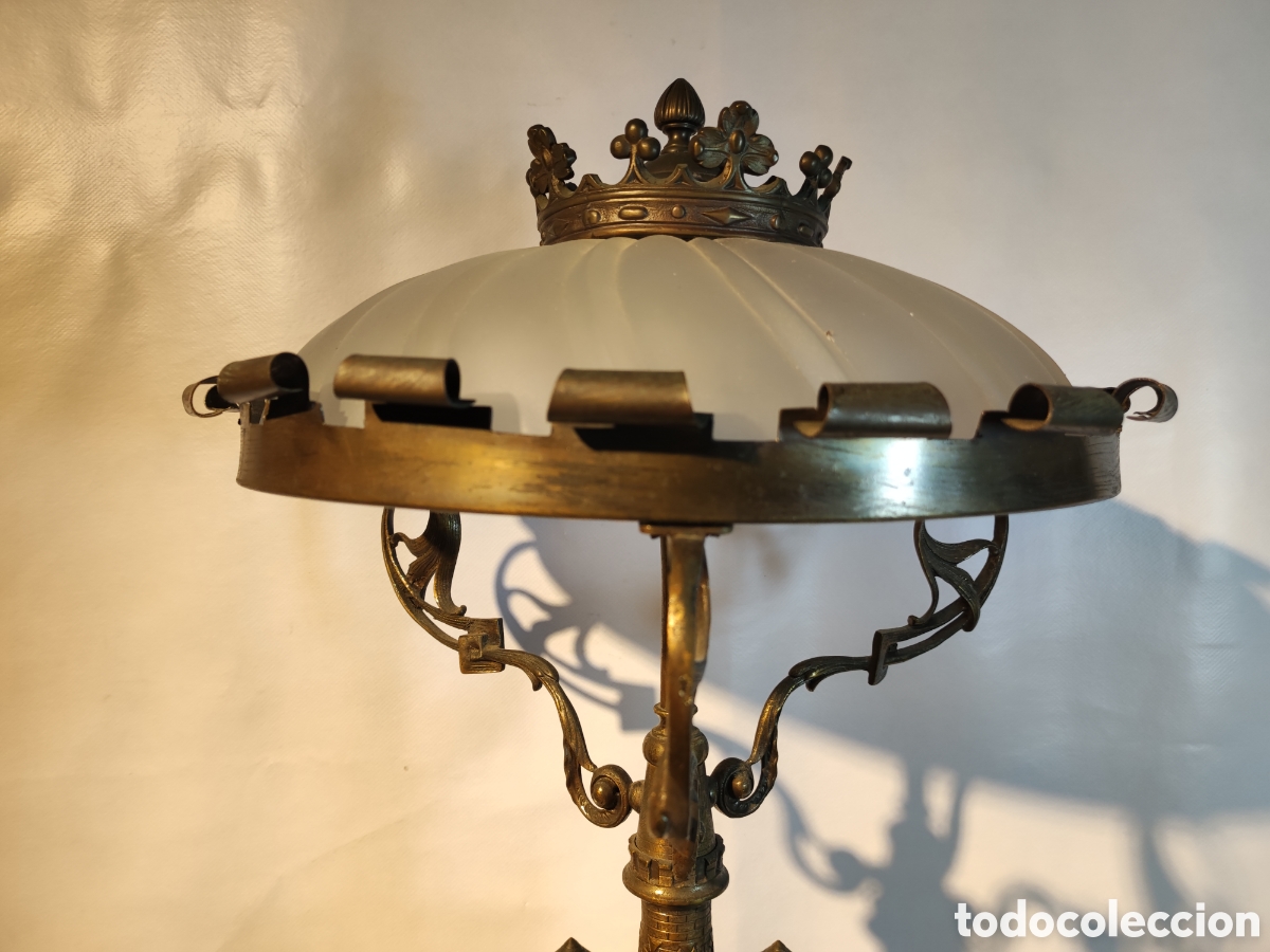 Antig&uuml;edades: Lampara de bronce torre de castillo - Foto 5