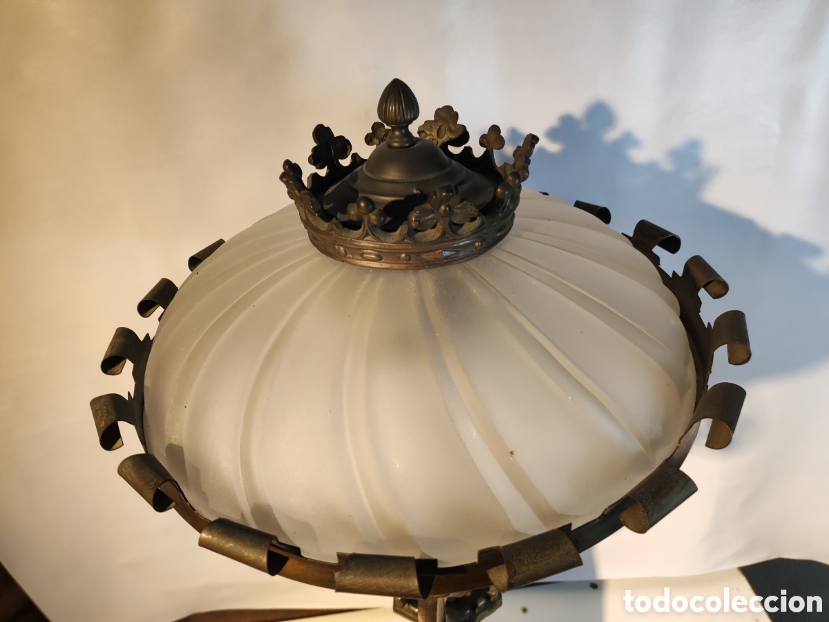 Antig&uuml;edades: Lampara de bronce torre de castillo - Foto 8