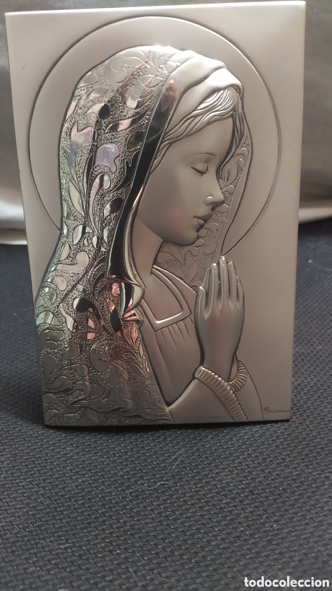 Antig&uuml;edades: Icono plata 925 Virgen Mar&iacute;a - Foto 1
