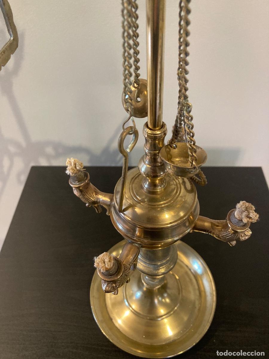 Antig&uuml;edades: L&aacute;mpara de aceite de cobre - Foto 11