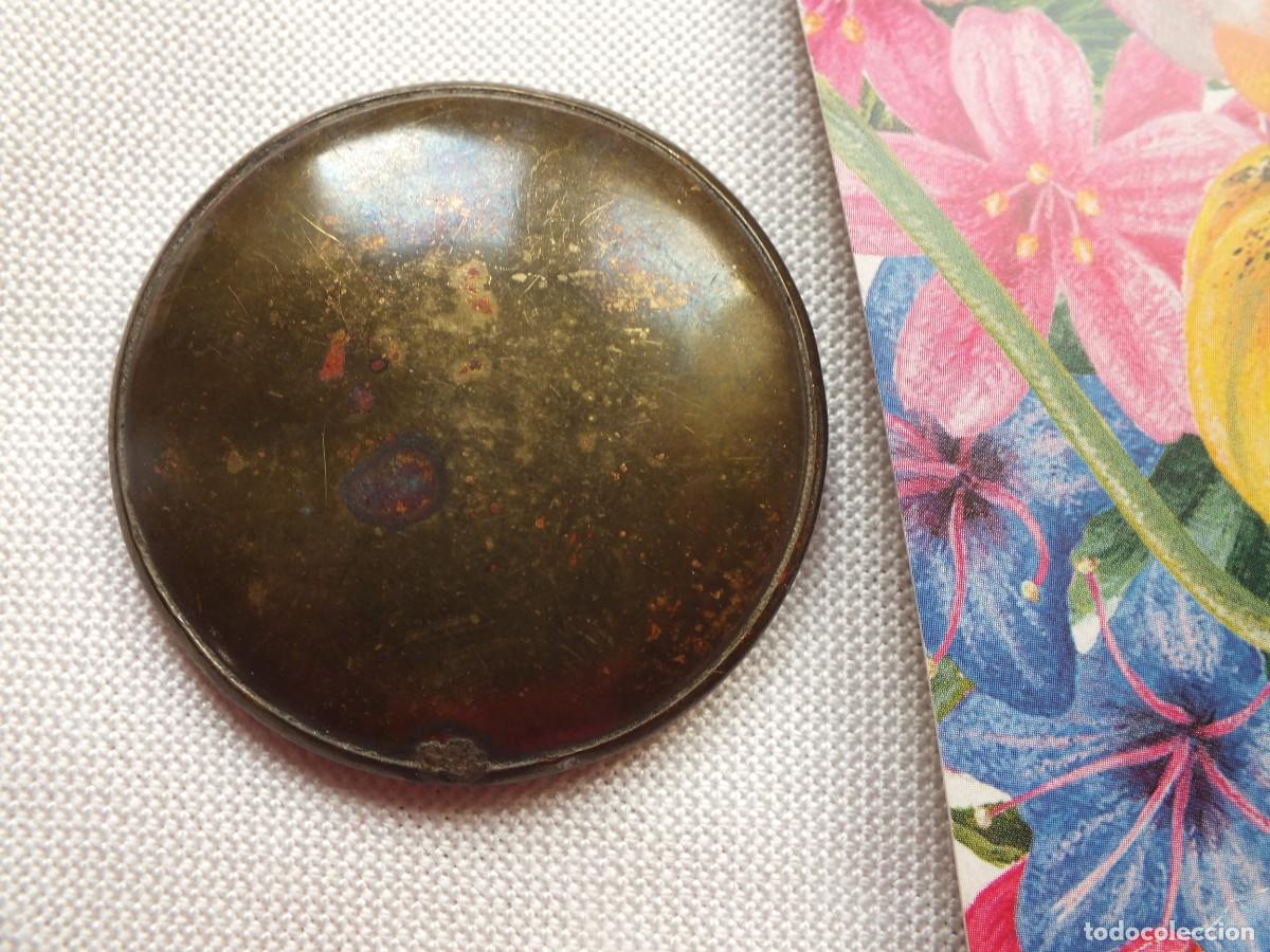 Antig&uuml;edades: ANTIGUA PEQUE&Ntilde;A POLVERA EN BRONCE CON SU POMP&Oacute;N - Foto 8