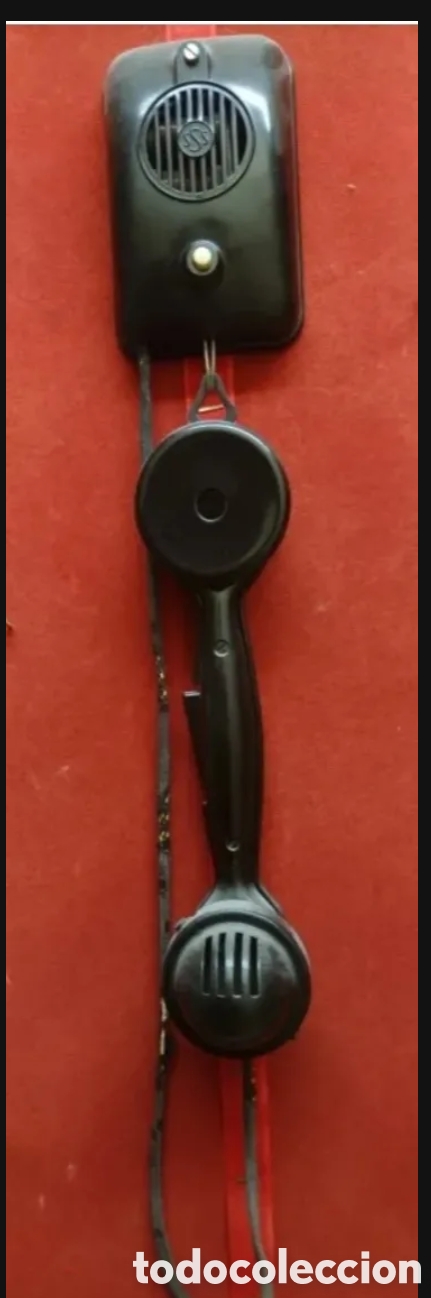 Antiques: TELEFONILLO COMUNICADOR A&Ntilde;OS 1940 ANTIGUO USO INTERNO BAQUELITA NEGRO.