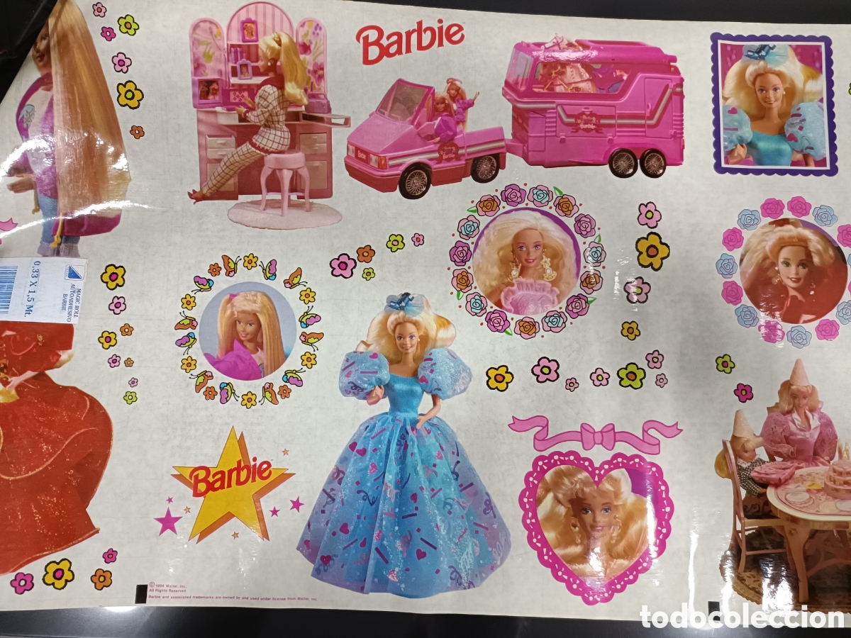 Antig&uuml;edades: Vintage Magic roll autoadhesivo Barbie Forra libros - Foto 1