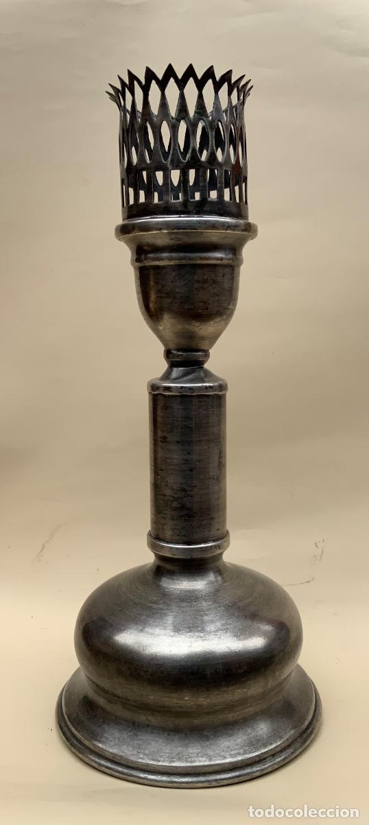 Antig&uuml;edades: CANDELERO RARO. 27&rsquo;5 cm. - Foto 8