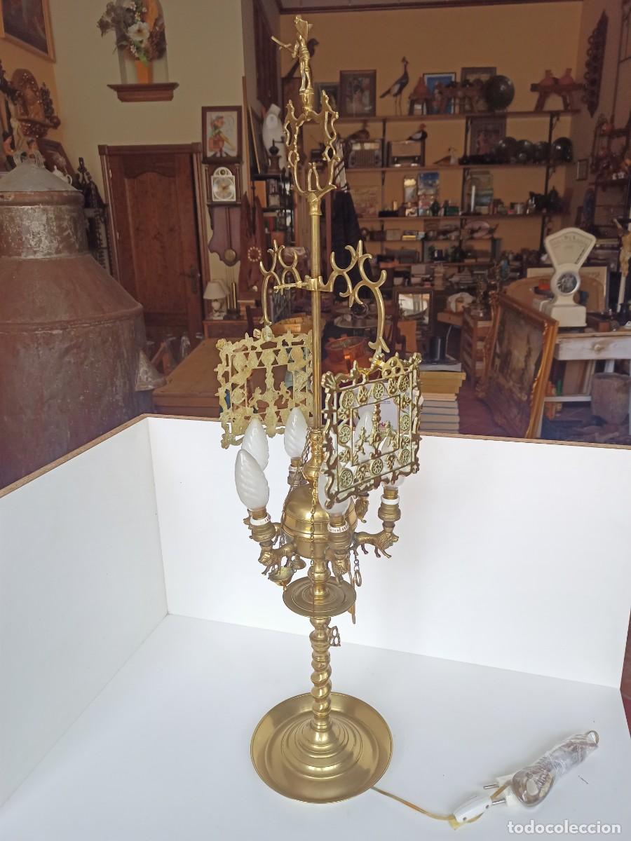 Antig&uuml;edades: Antiguo Vel&oacute;n electrificado de bronce - Foto 1