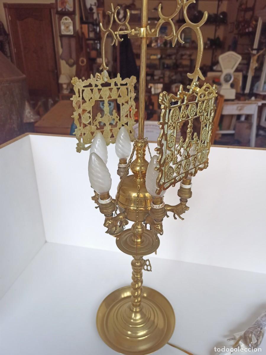 Antig&uuml;edades: Antiguo Vel&oacute;n electrificado de bronce - Foto 2
