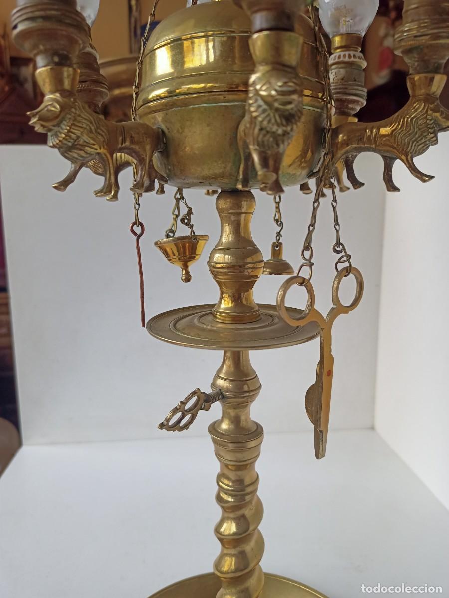 Antig&uuml;edades: Antiguo Vel&oacute;n electrificado de bronce - Foto 4