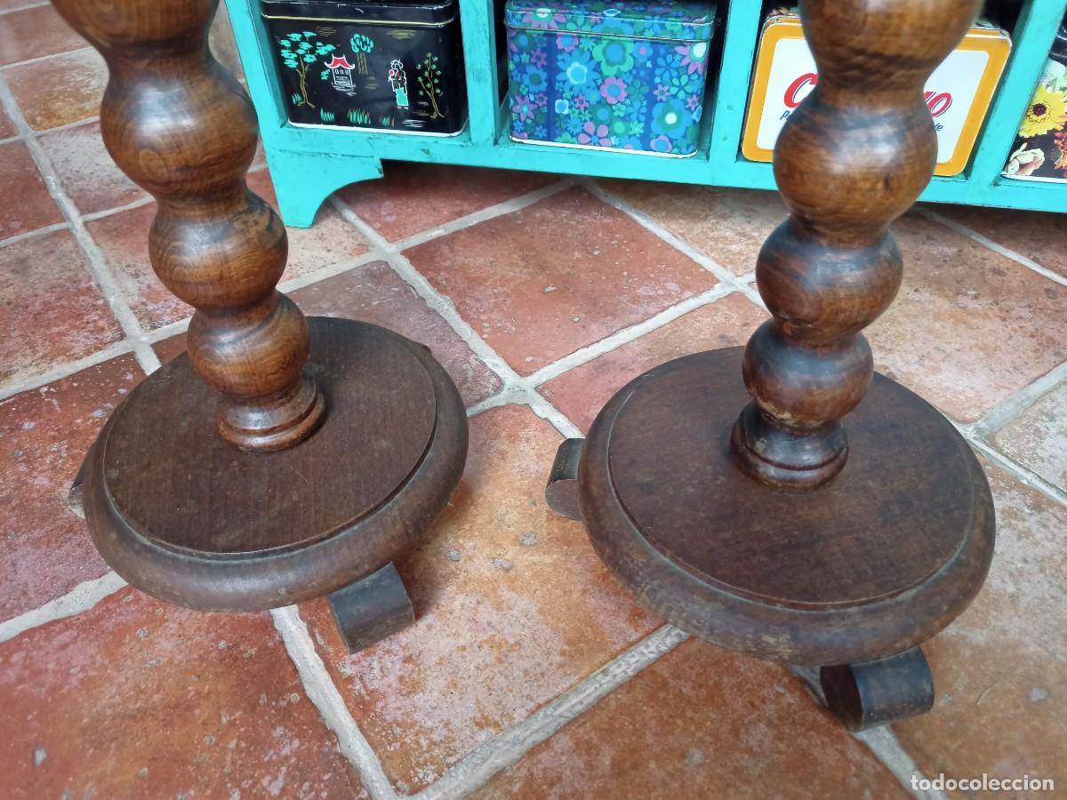 Antig&uuml;edades: Pareja de peana de madera - Foto 3