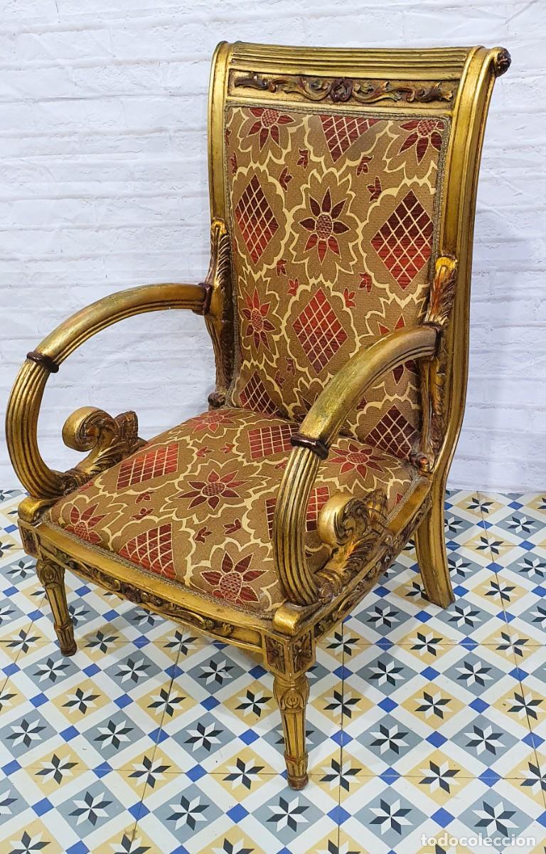 Antig&uuml;edades: Sill&oacute;n estilo barroco pan de oro - Foto 1