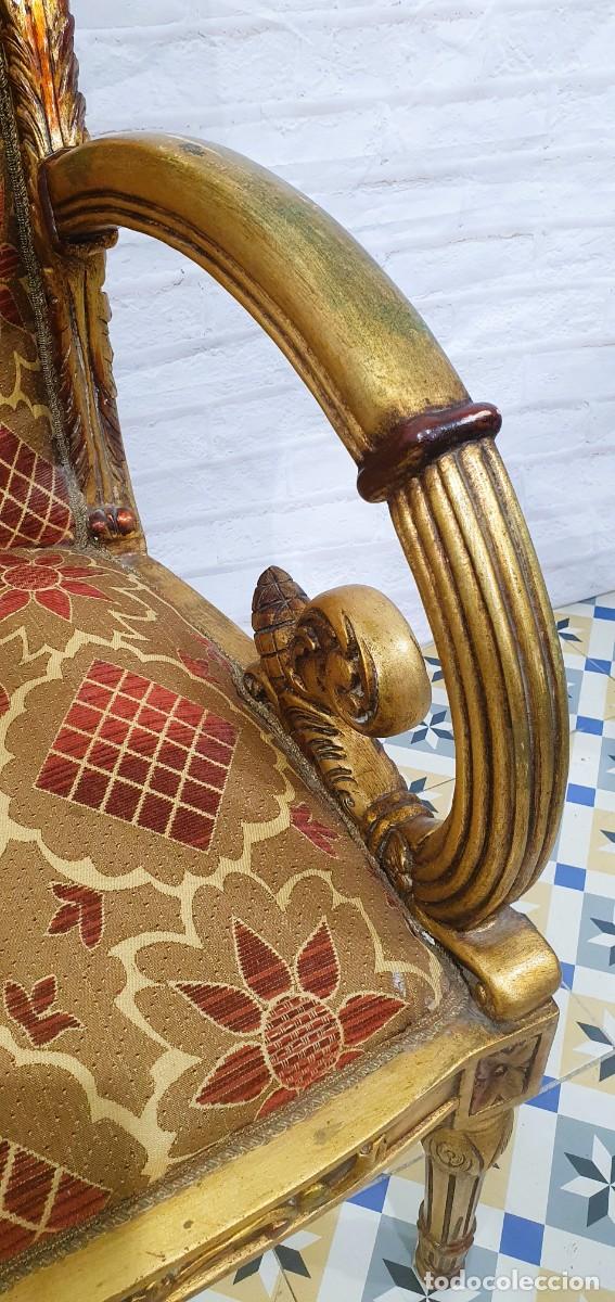 Antig&uuml;edades: Sill&oacute;n estilo barroco pan de oro - Foto 6