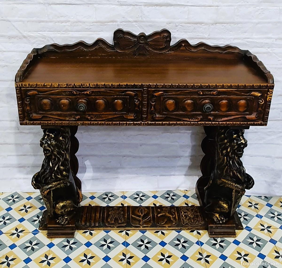Antig&uuml;edades: Mueble auxiliar madera tallada - Foto 1