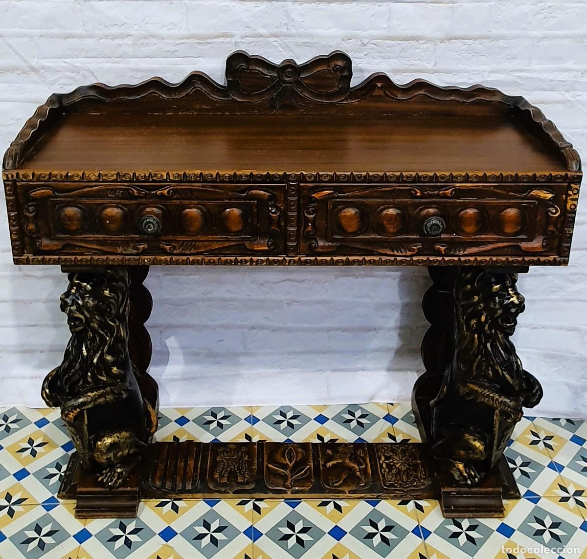 Antig&uuml;edades: Mueble auxiliar madera tallada - Foto 2