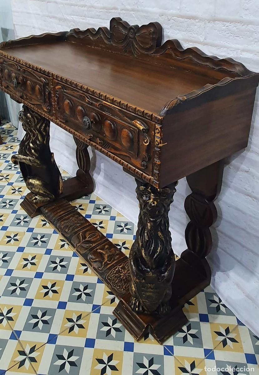 Antig&uuml;edades: Mueble auxiliar madera tallada - Foto 4