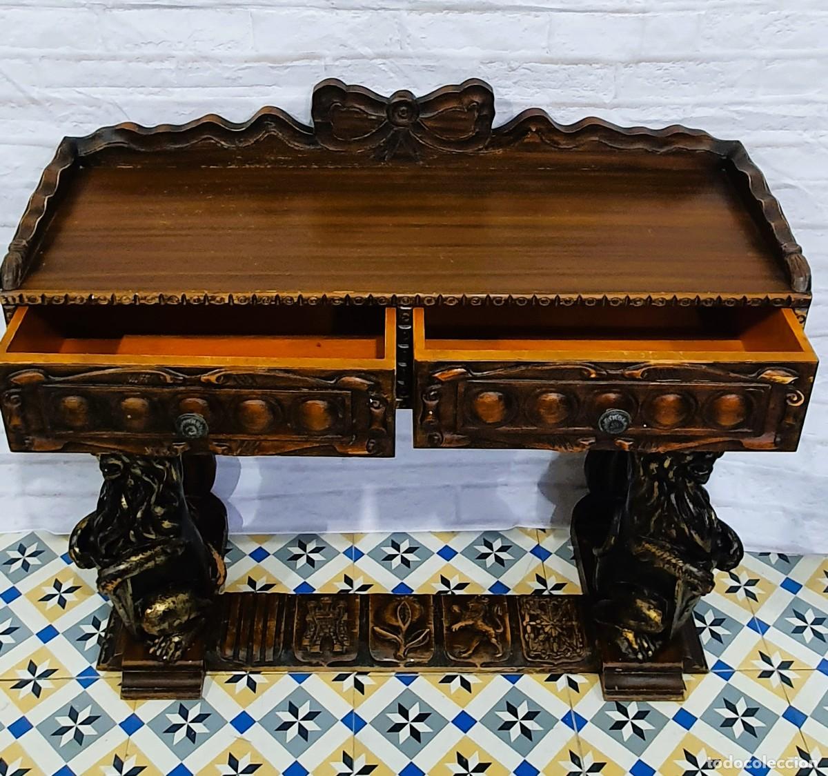 Antig&uuml;edades: Mueble auxiliar madera tallada - Foto 8