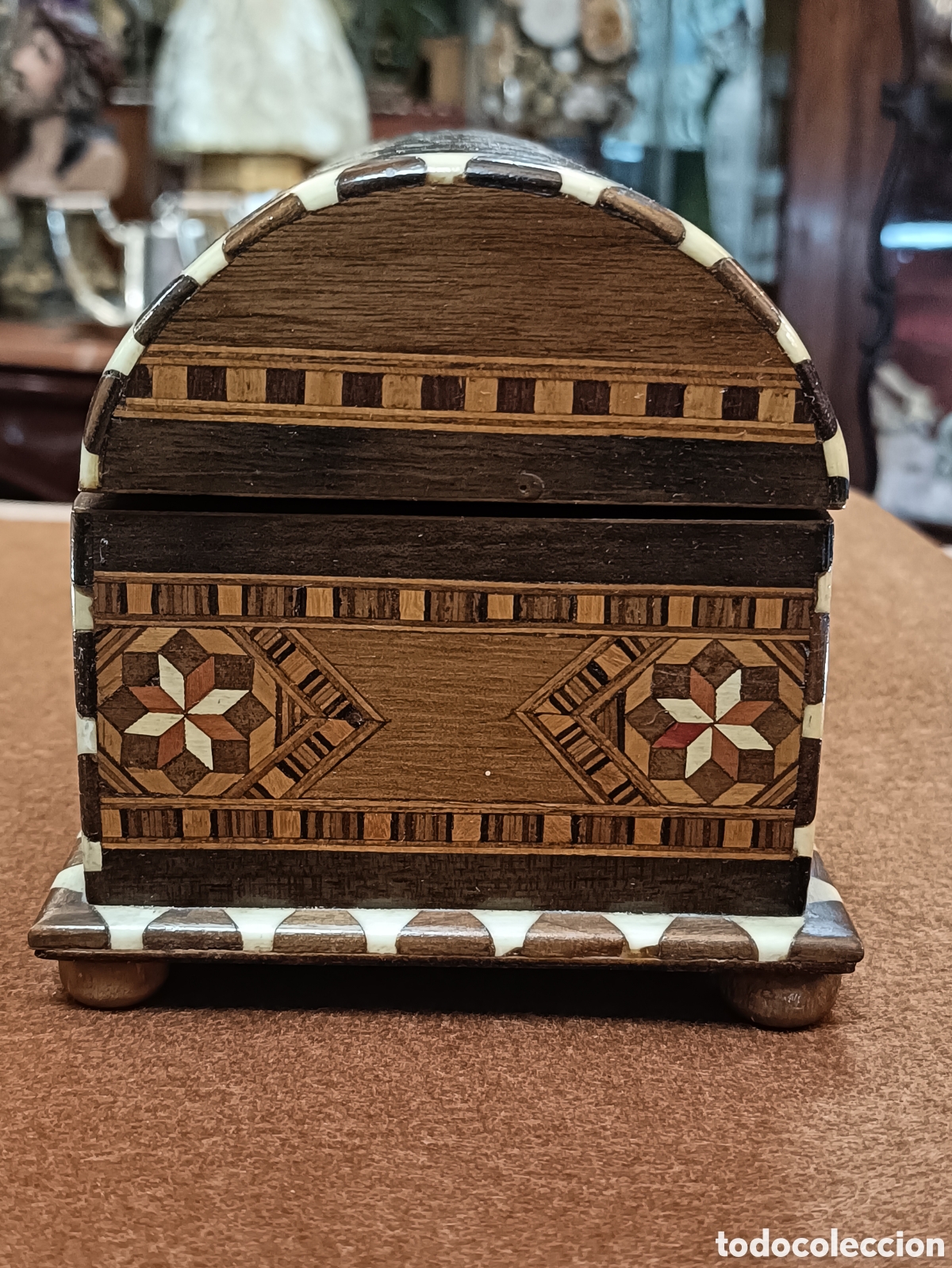 Antig&uuml;edades: ANTIGUO COFRE TARACEA 17x10x10CM. - Foto 10