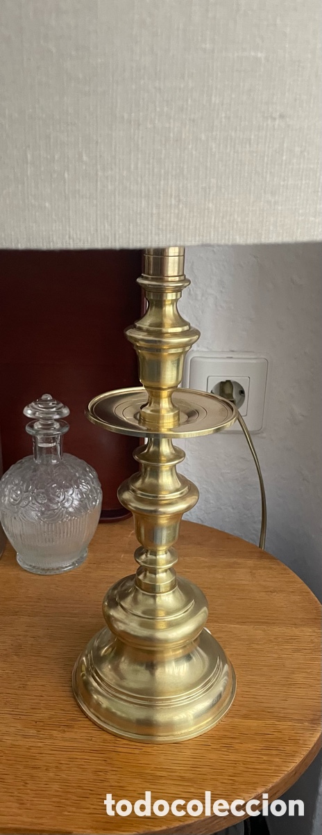 Antig&uuml;edades: PIE DE L&Aacute;MPARA DE SOBREMESA BRONCE - Foto 5