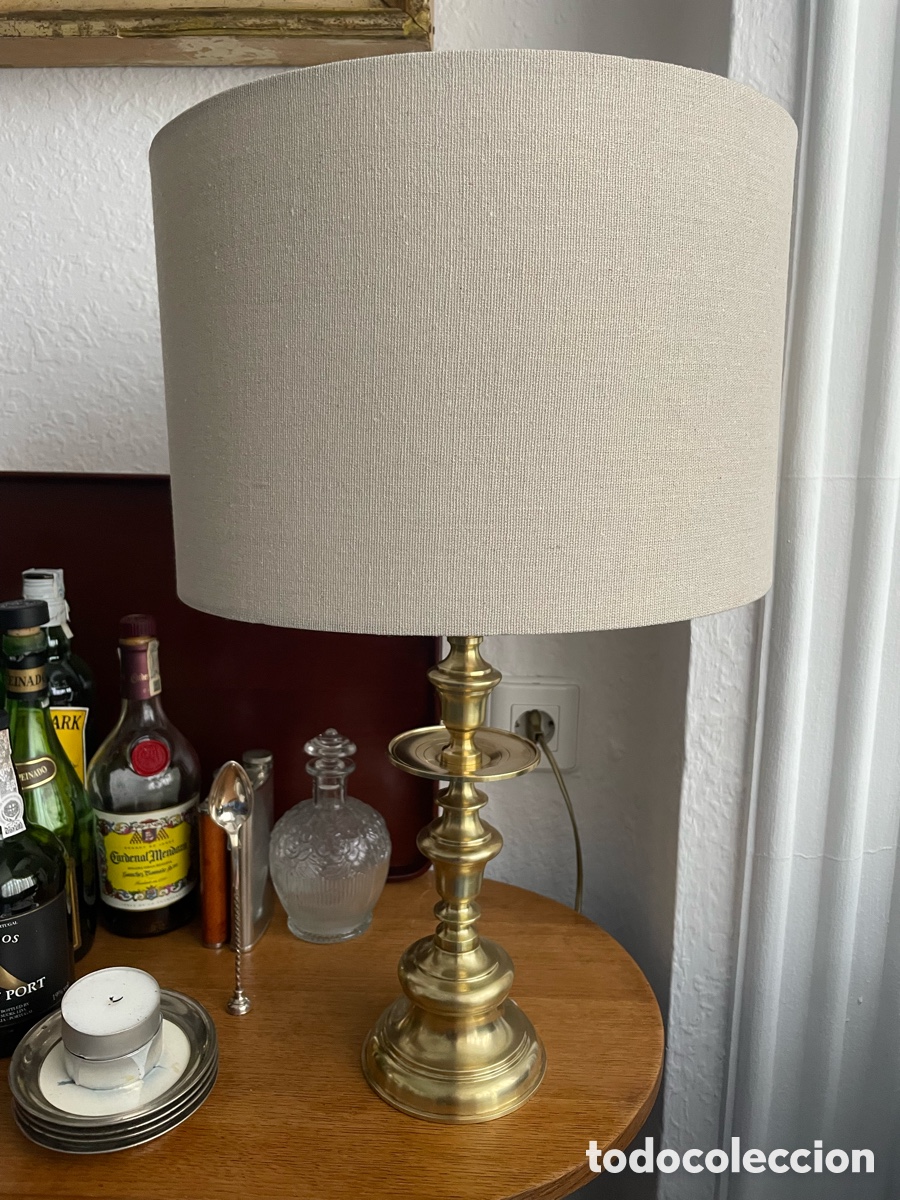 Antig&uuml;edades: PIE DE L&Aacute;MPARA DE SOBREMESA BRONCE - Foto 6