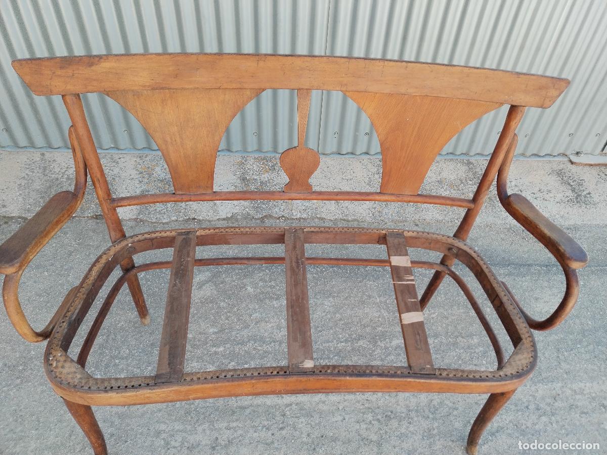 Antig&uuml;edades: antiguo Sof&aacute; de dos plazas de tipo thonet - Foto 5