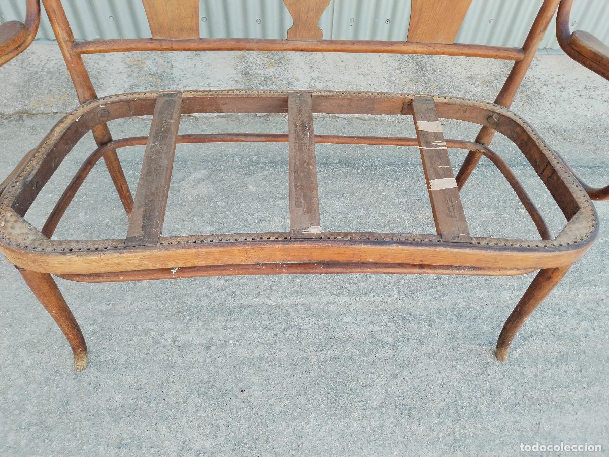 Antig&uuml;edades: antiguo Sof&aacute; de dos plazas de tipo thonet - Foto 6