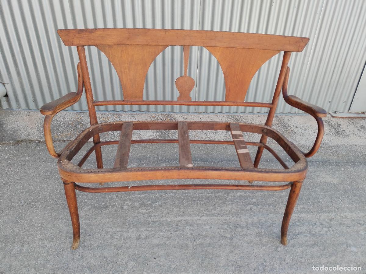 Antig&uuml;edades: antiguo Sof&aacute; de dos plazas de tipo thonet - Foto 7