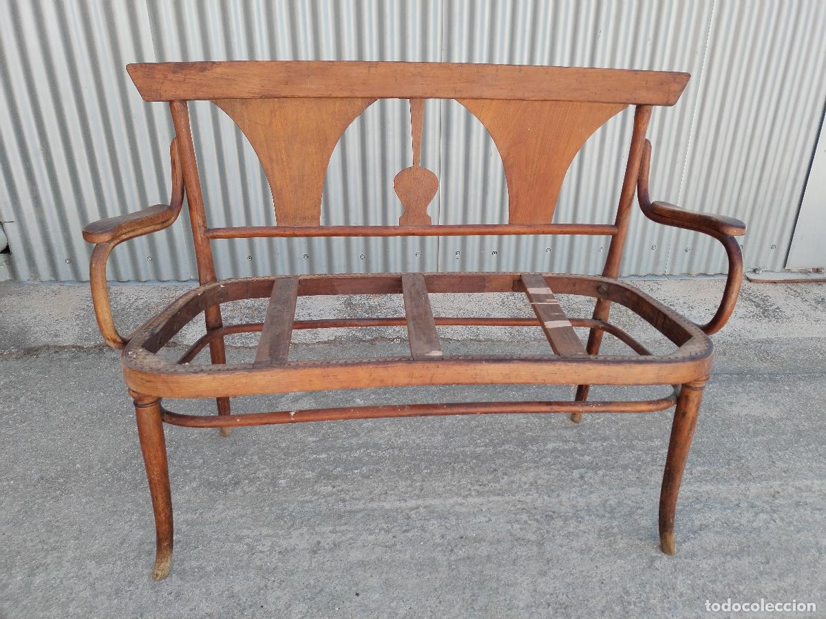 Antig&uuml;edades: antiguo Sof&aacute; de dos plazas de tipo thonet - Foto 1