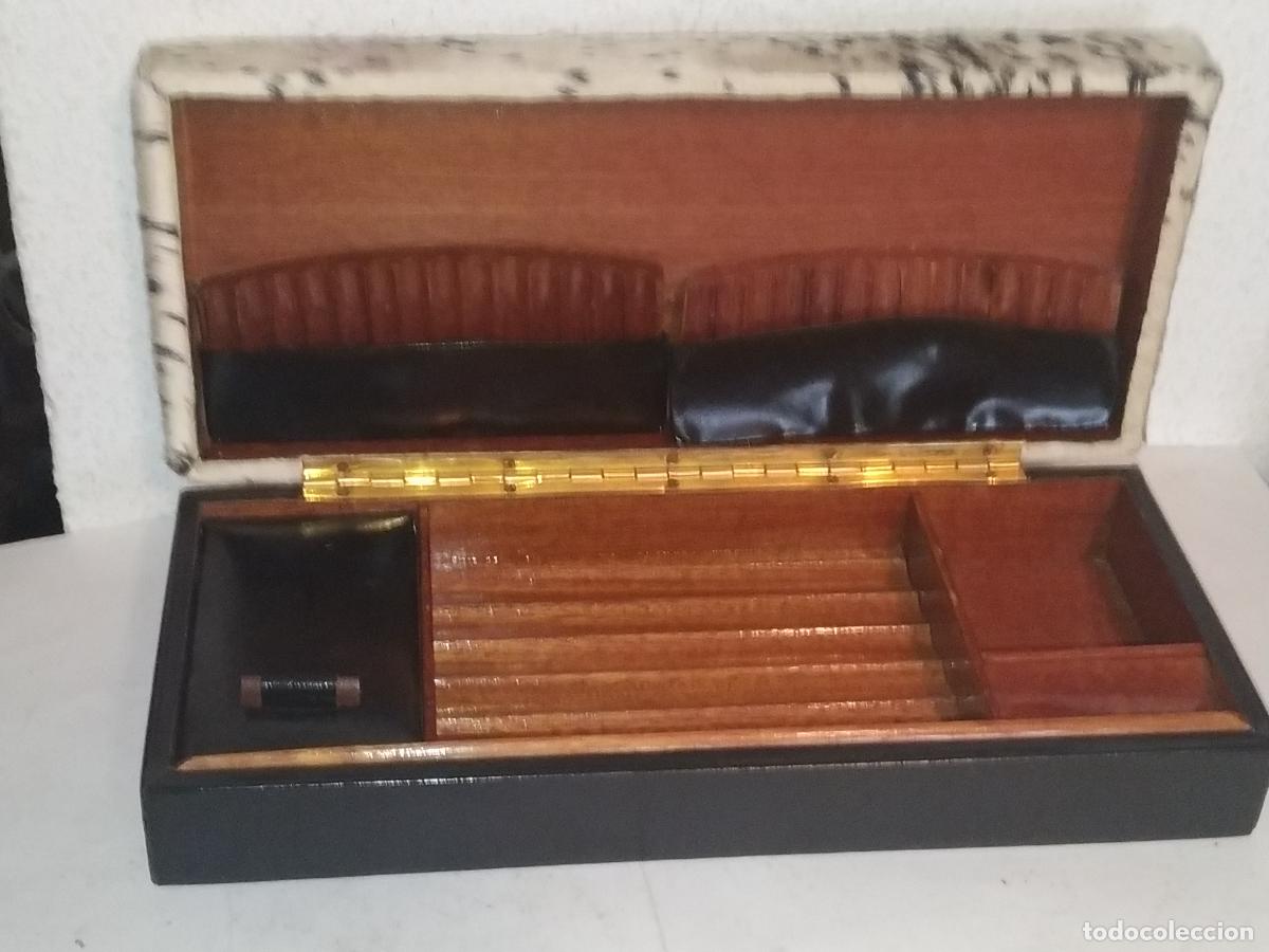 Antig&uuml;edades: Caja estuche, piel de vaca con su pelo - Foto 3