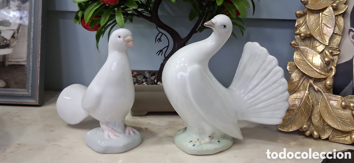 Antig&uuml;edades: Figuras palomas de porcelana - Foto 2