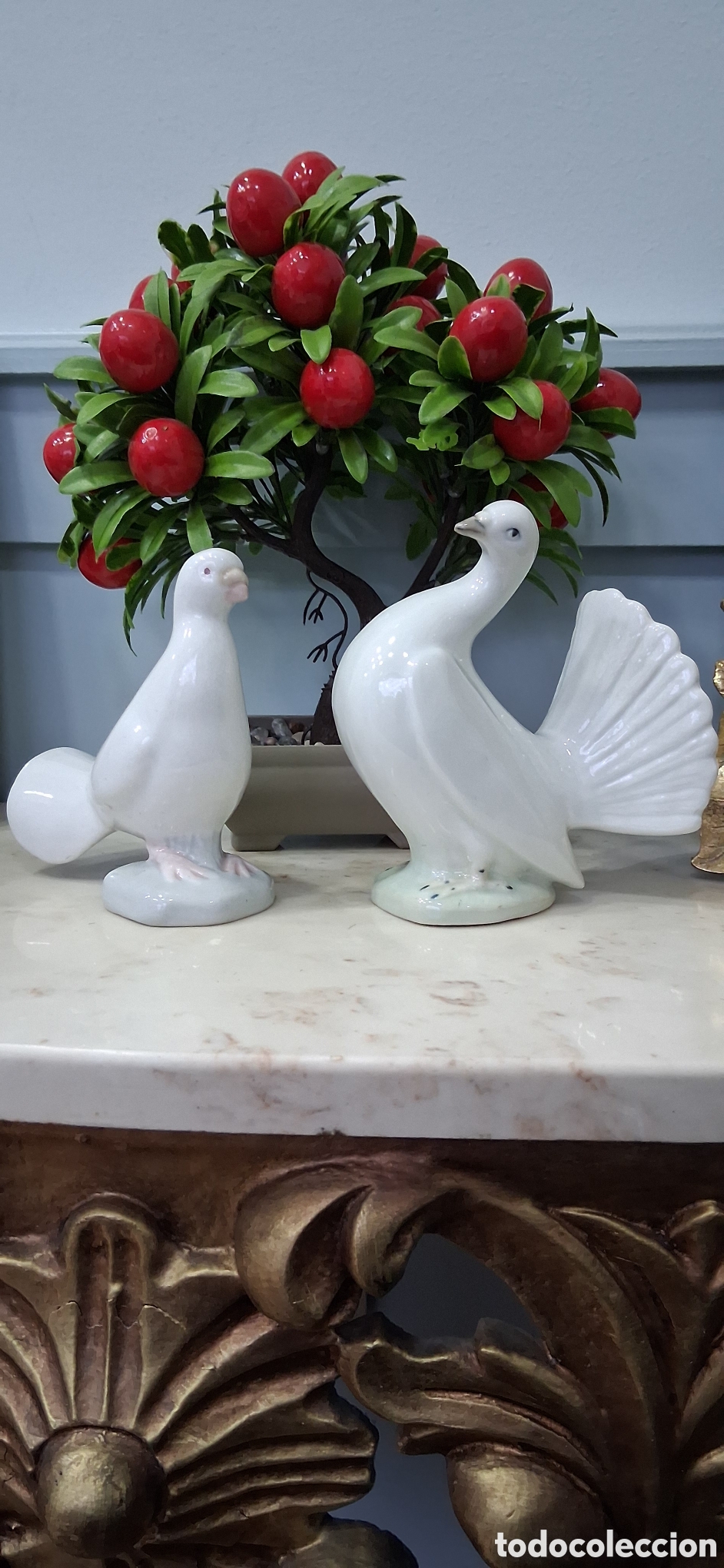 Antig&uuml;edades: Figuras palomas de porcelana - Foto 1