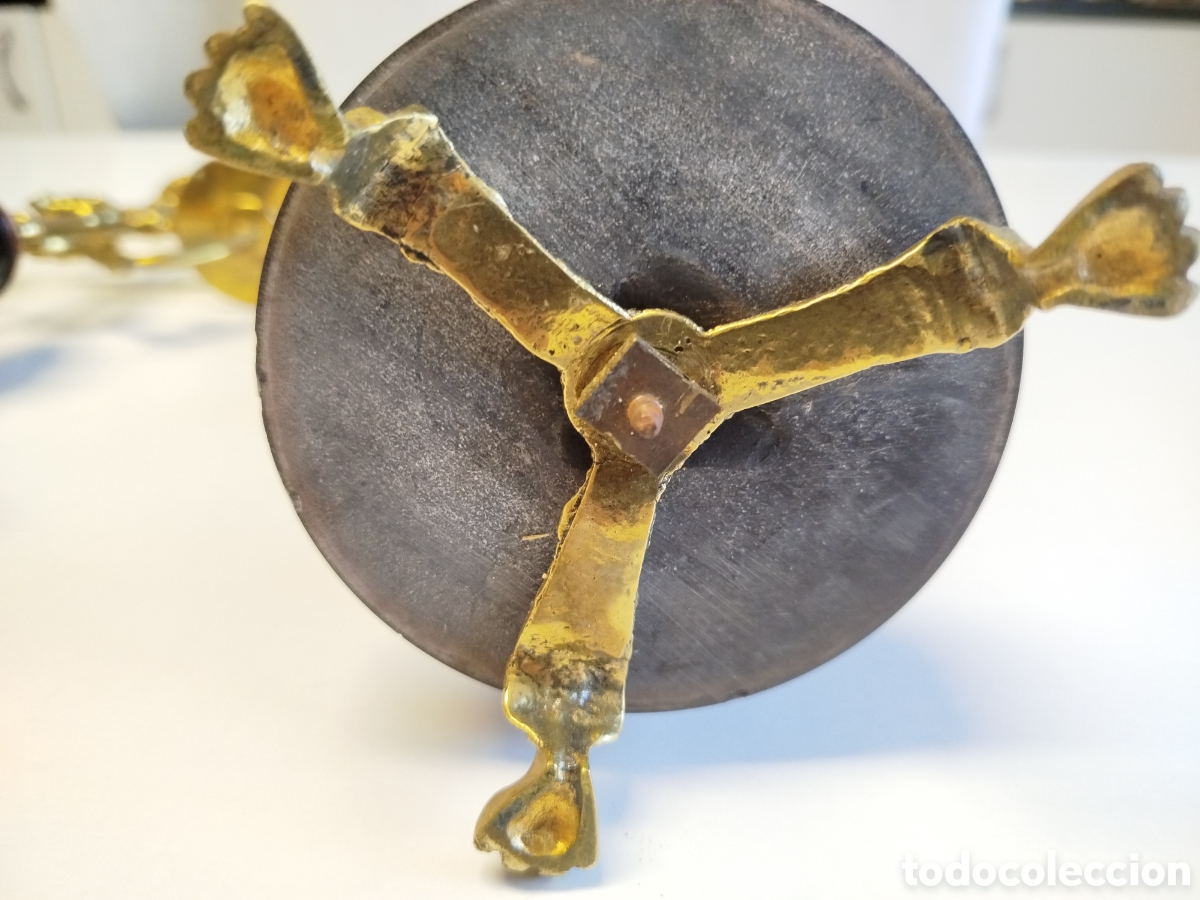 Antig&uuml;edades: Pareja de candelabros en bronce y m&aacute;rmol. - Foto 8