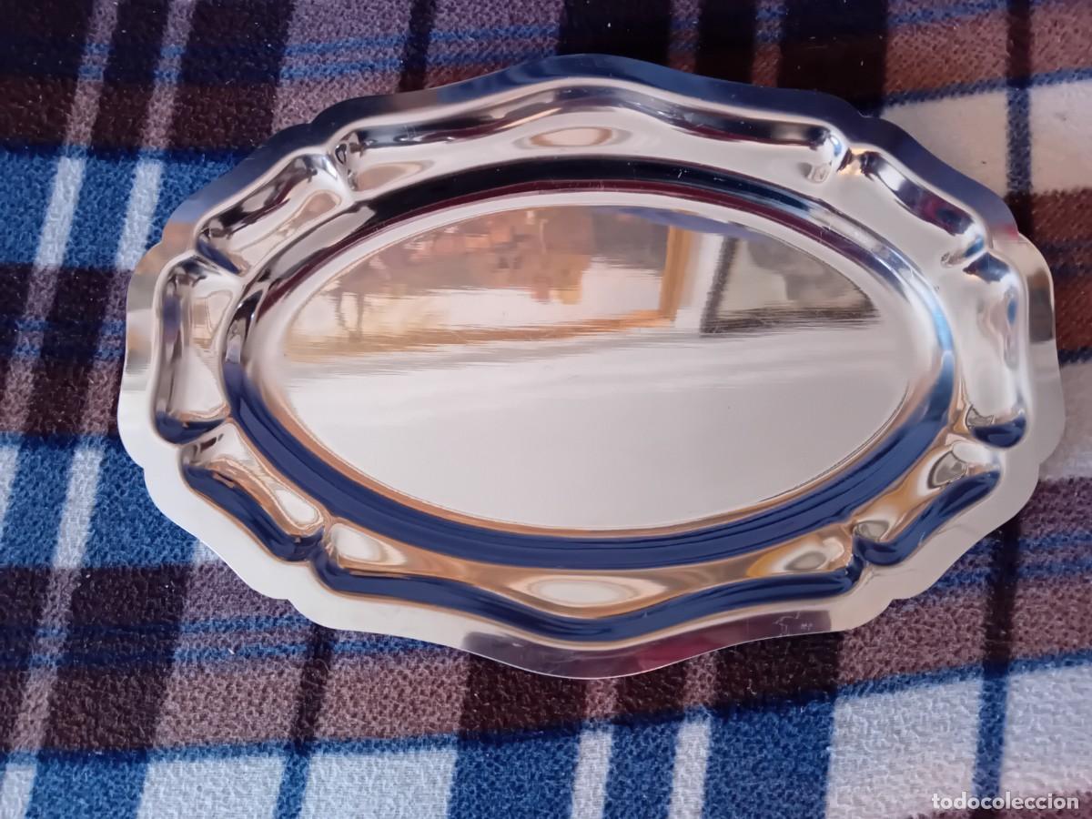 Antig&uuml;edades: Bandeja ovalada de hierro niquelado - Foto 1